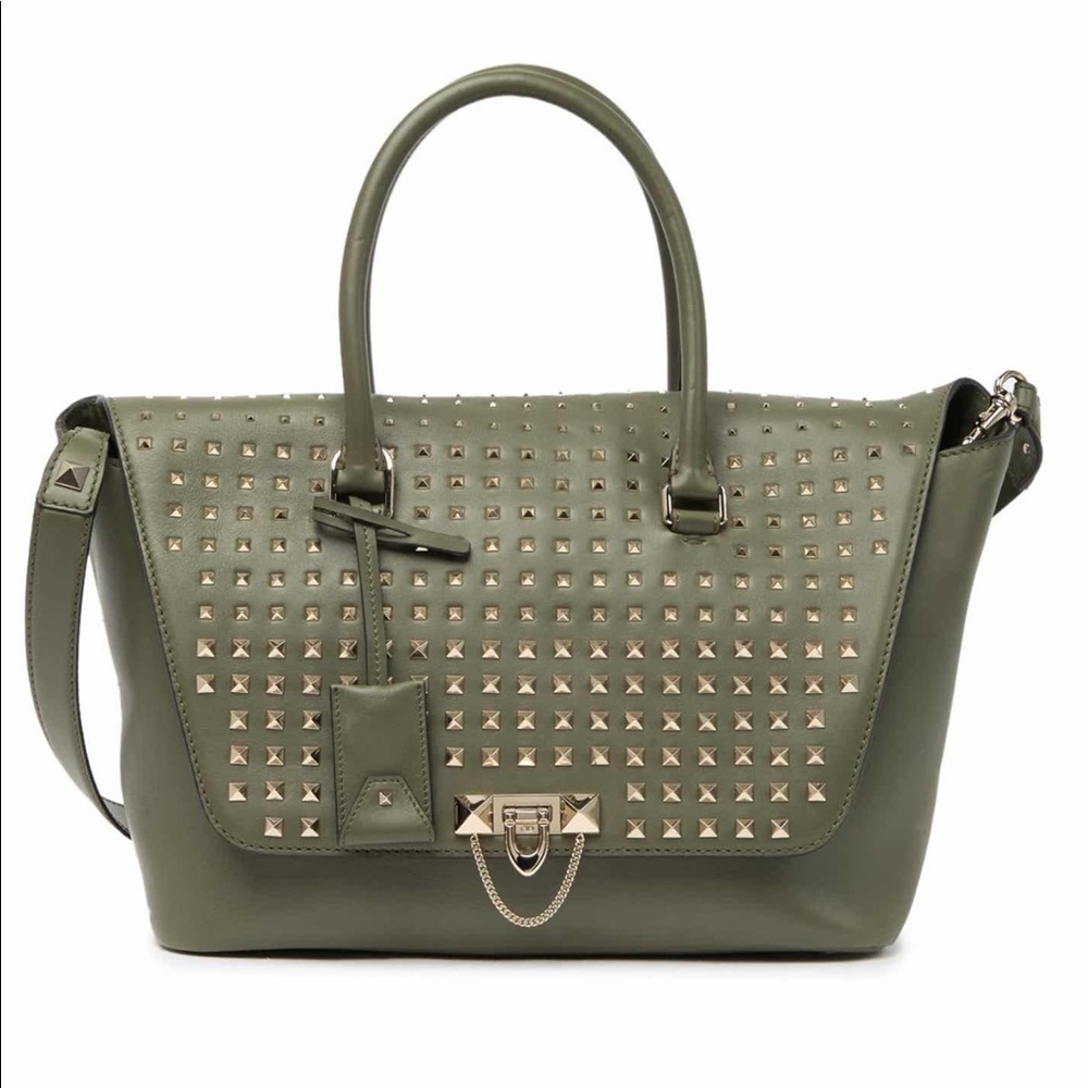 Valentino leather studded satchel